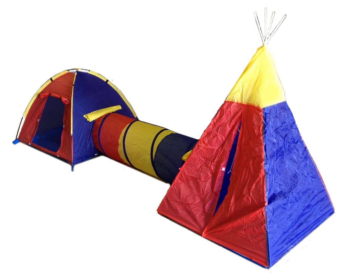 CHILDRENS PLAY TENT SET - 2 ROOMS TUNNELS FUN PLAYHOUSE CASTLE New | eBay
