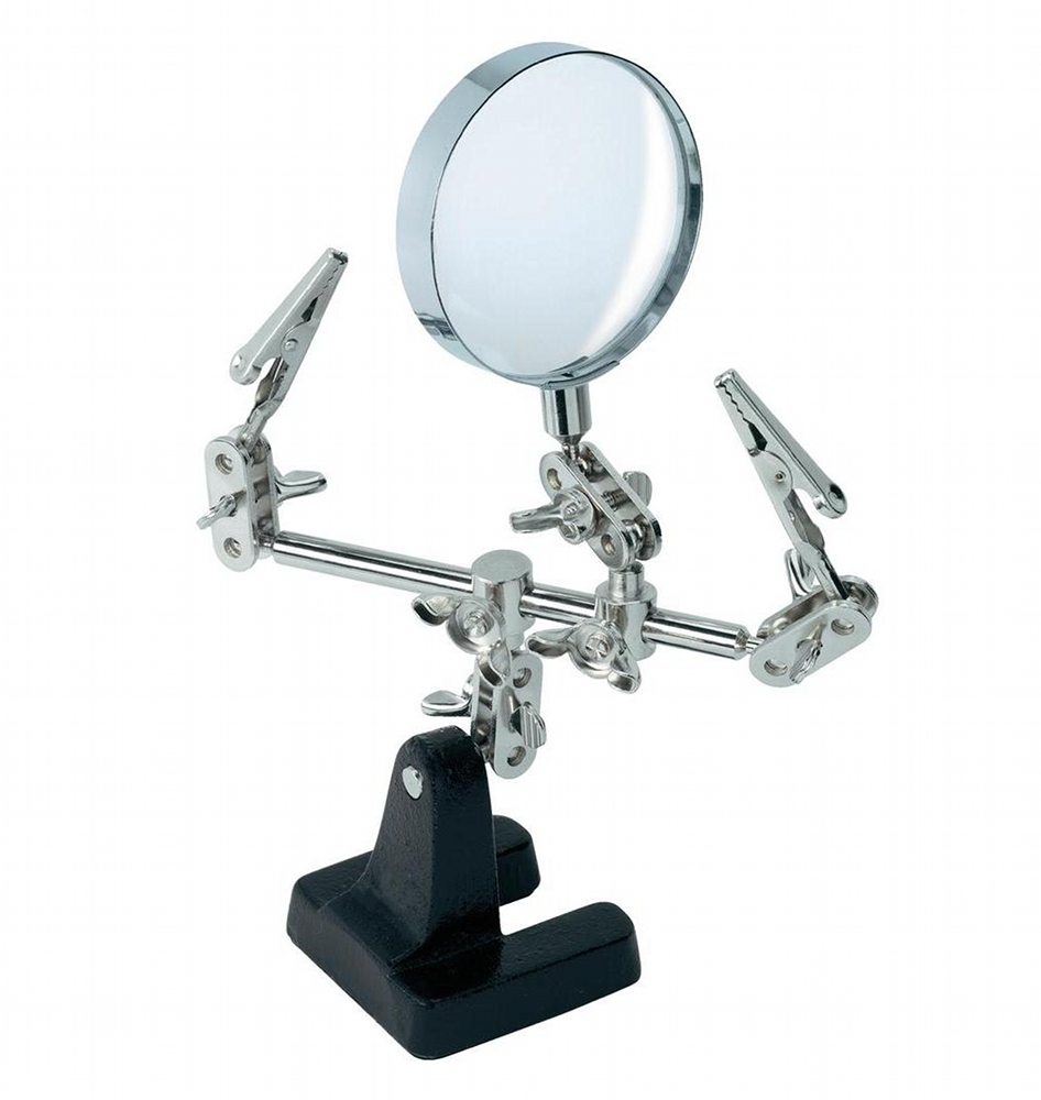 HOBBY TOOL HELPING HANDS w. MAGNIFYING LENSE CLAMPS eBay