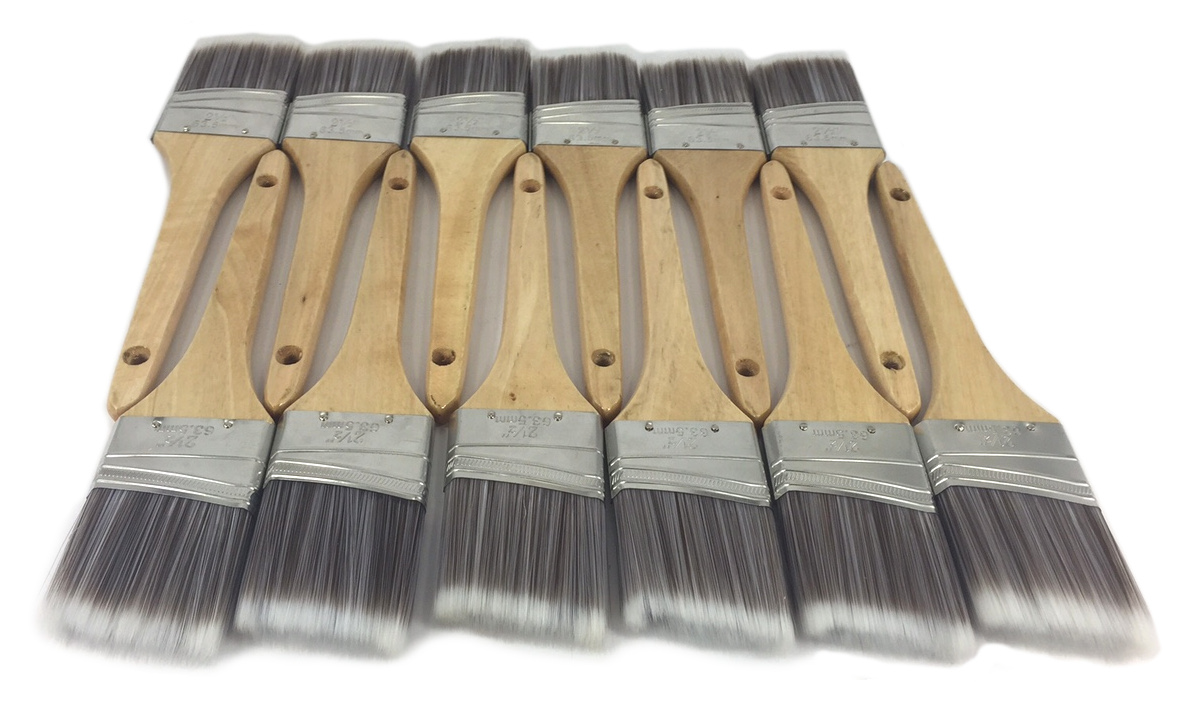 Set of 12 2.5" Angle Trim Paint Brush Edging Angled Bristle Cut Tip