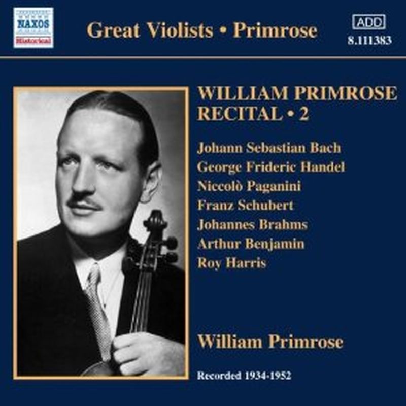 William Primrose/Various - William Primrose Recital 2 - Cd