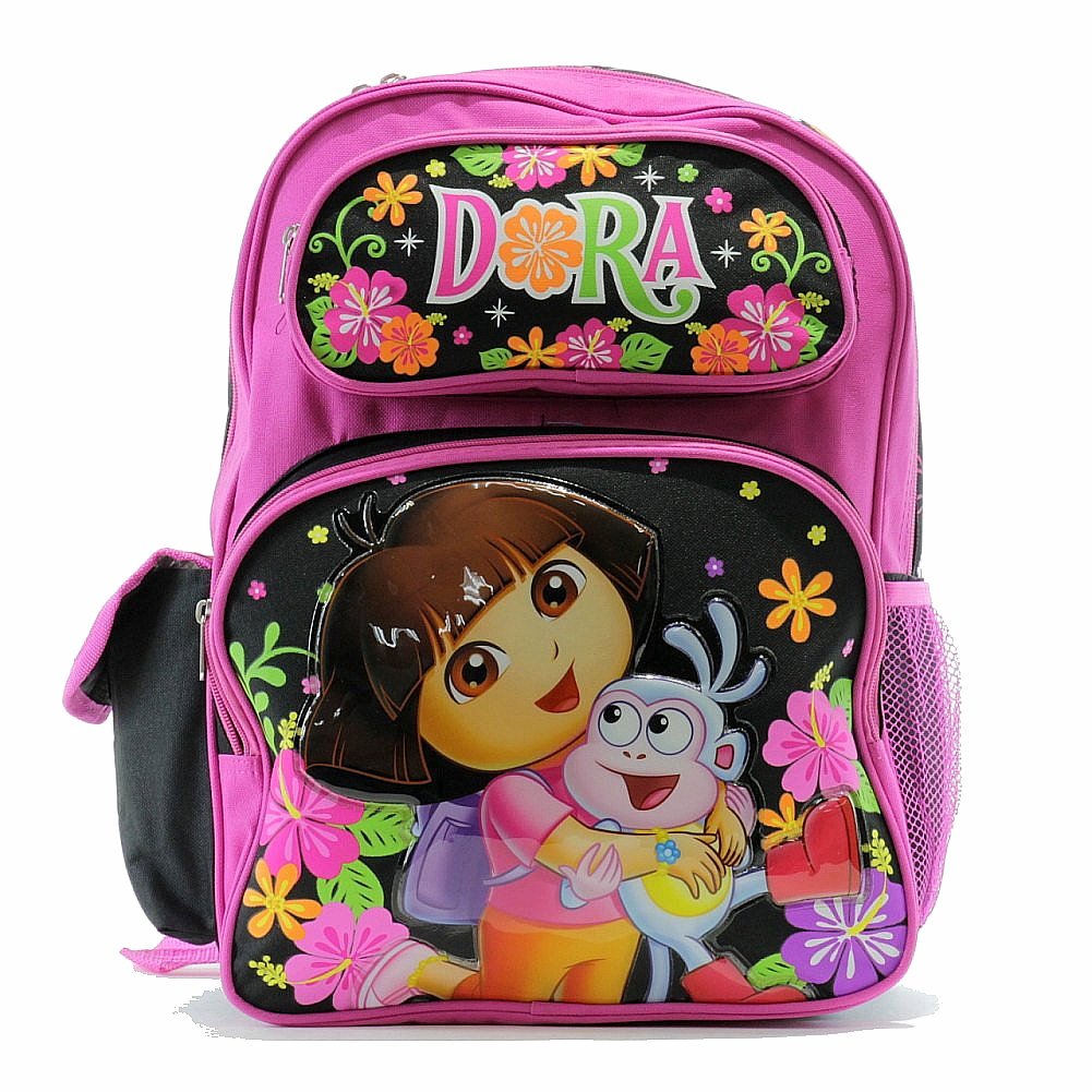 Dora The Explorer Girl's Pink/Black Backpack School Bag eBay