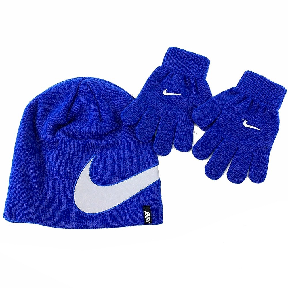 Nike 2Piece Youth Knit Winter Beanie Hat & Glove Set eBay