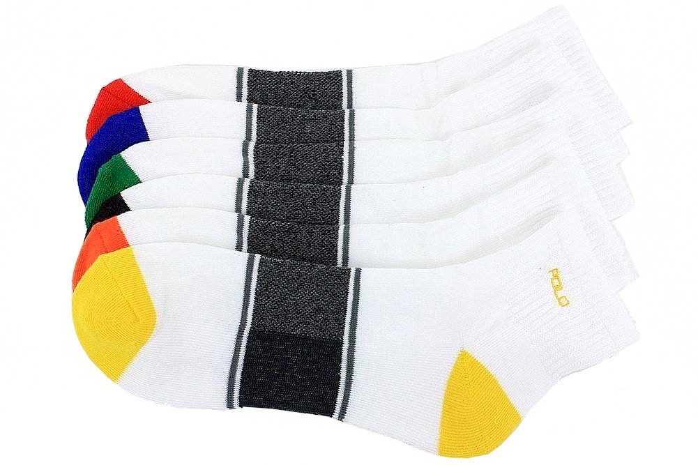 Polo Ralph Lauren Men's 6Pack Sport Quarter Socks Sz. 1013; Fits 612
