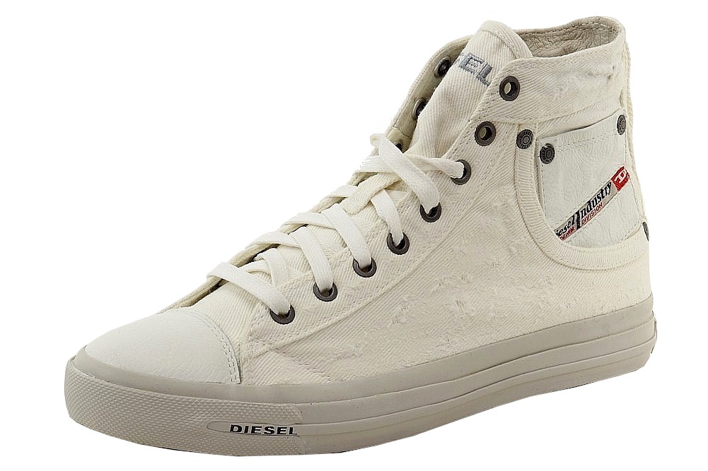 Diesel Men's Exposure I Fashion White Canvas High Top Sneaker Shoes