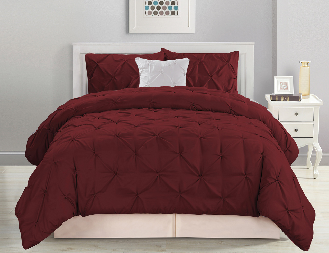 4 Piece Pinched Pleat Blue Comforter Set eBay