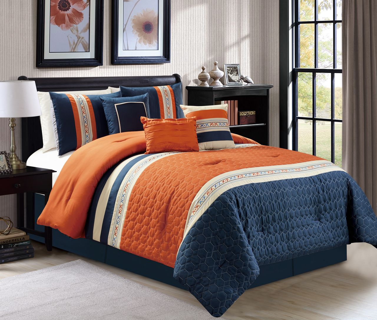 7 Piece Quilted Comforter Set