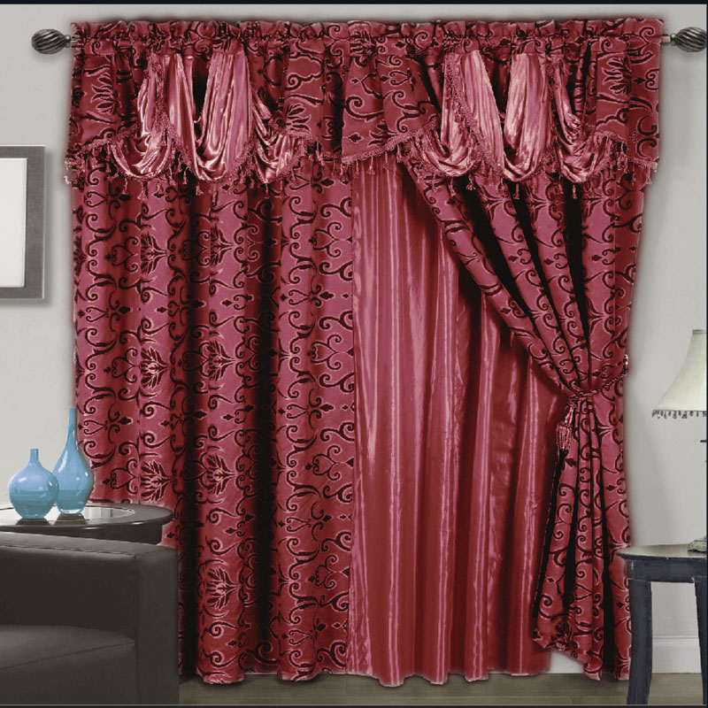 venice jacquard satin curtain set burgundy ebay venice jacquard satin curtain set burgundy ebay