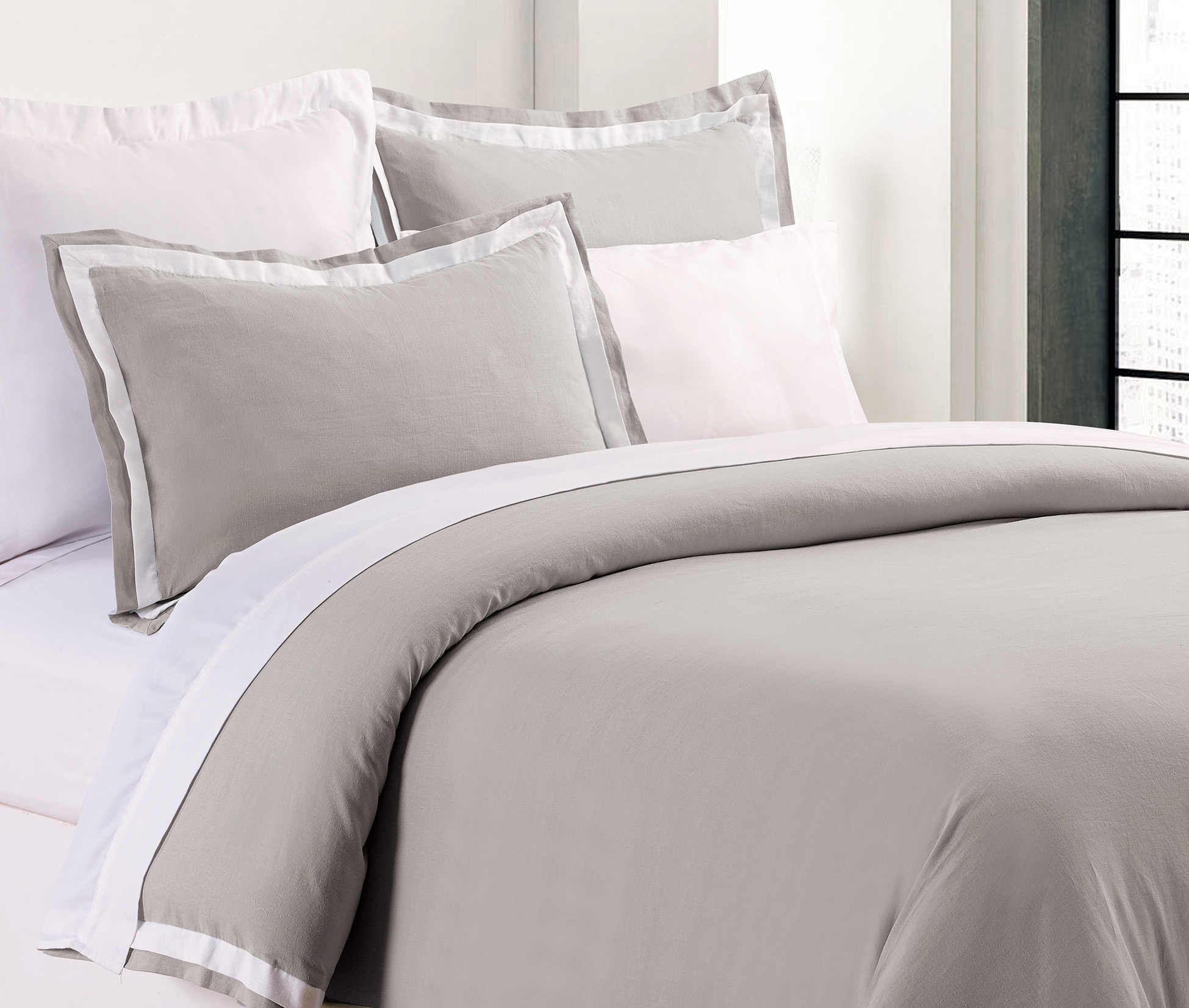 Hotel Collection Linen/Cotton Embroidered Duvet Cover Set eBay