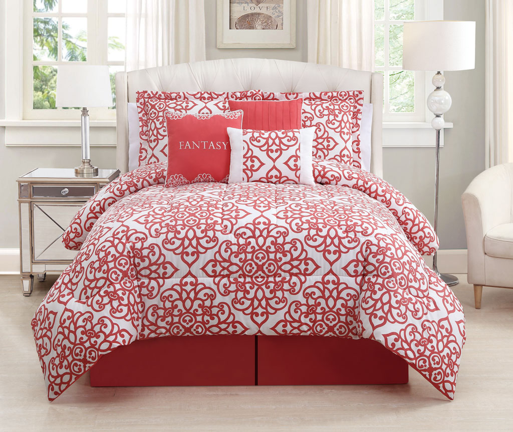 7 piece king fantasy coral white comforter set ebay 7 piece king fantasy coral white comforter set ebay