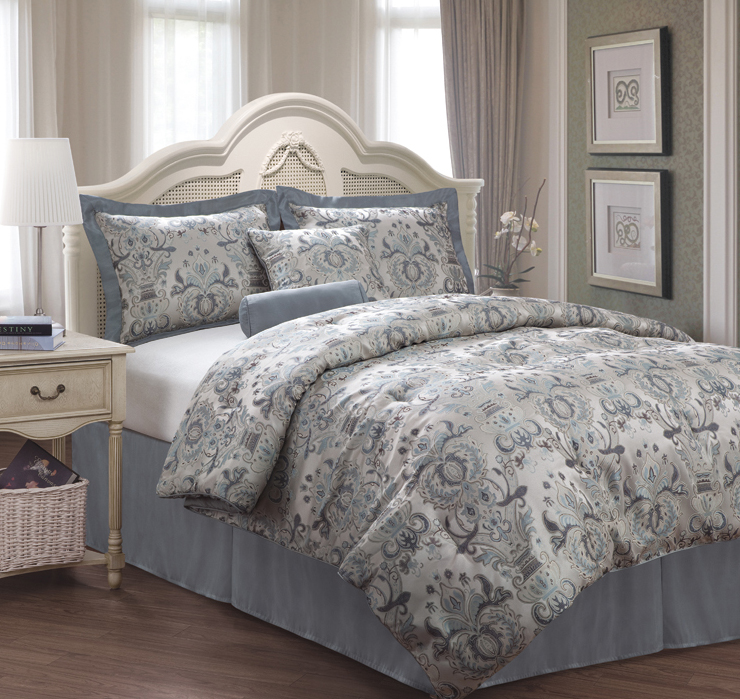 6 Piece Queen Kingston Jacquard Bedding Comforter Set eBay