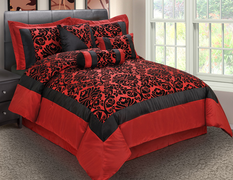 7 piece queen michelle burgundy and black comforter set ebay 7 piece queen michelle burgundy and black comforter set ebay