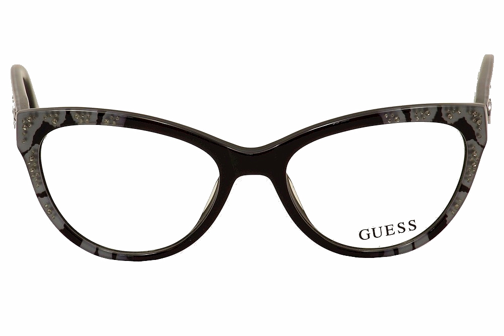 Guess Eyeglasses GU2554 GU/2554 001 Black/Blue Cat Eye Optical Frame 52mm eBay
