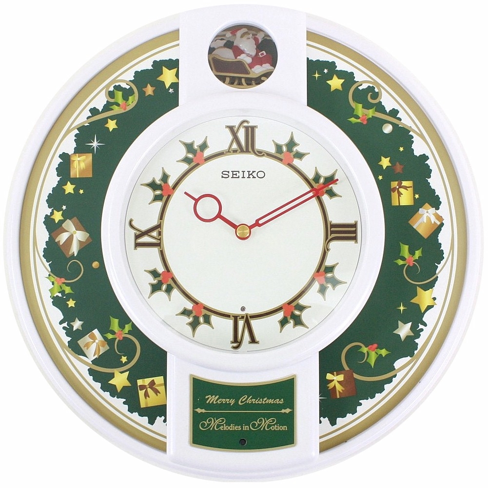 Seiko Melodies In Motion QHM003WL 6 Song Analog Christmas Wall Clock eBay