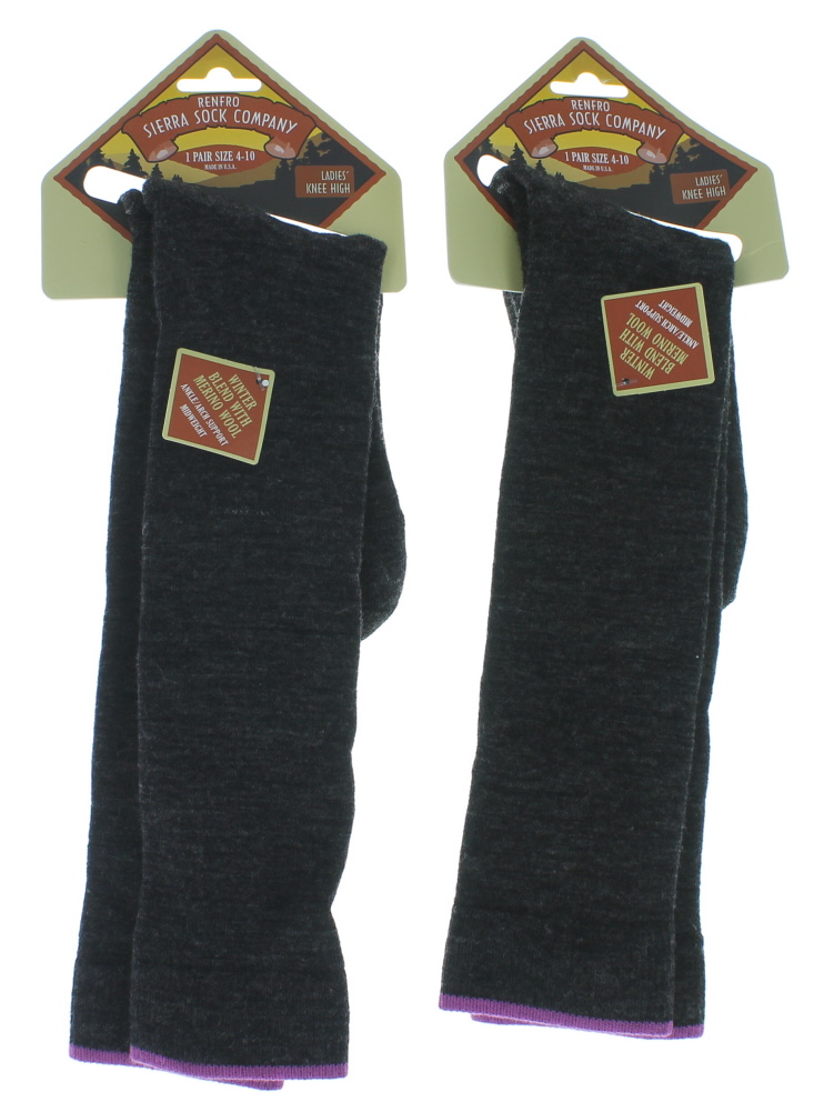 Merino Wool Renfro Sierra Sock Company Ladies Socks 2 Pairs Size 410