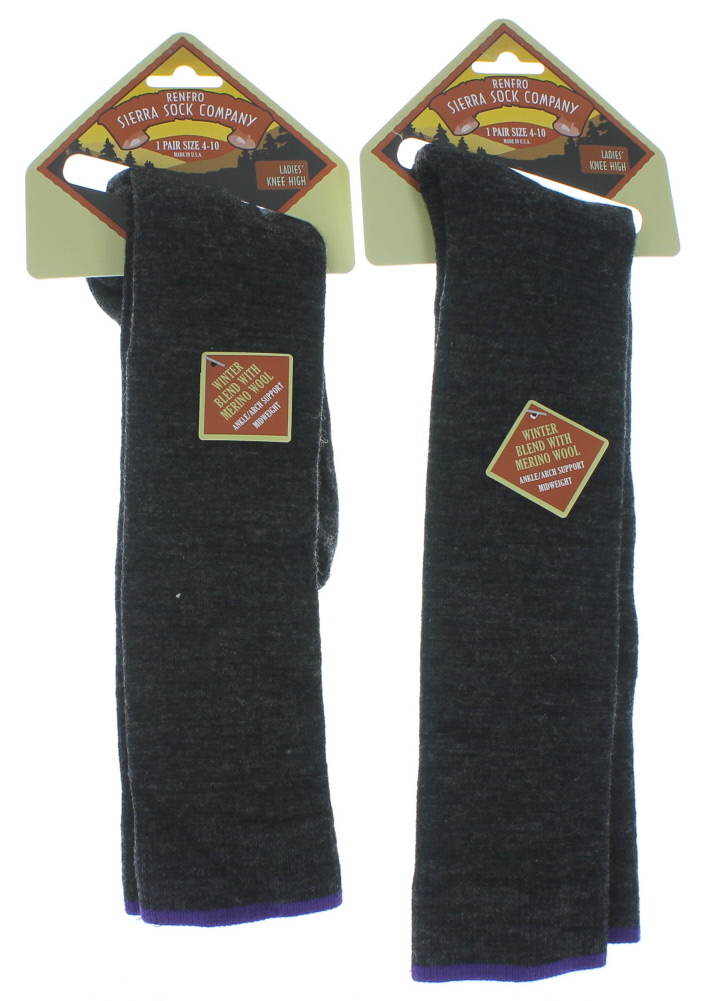 Merino Wool Renfro Sierra Sock Company Ladies Socks 2 Pairs Size 410
