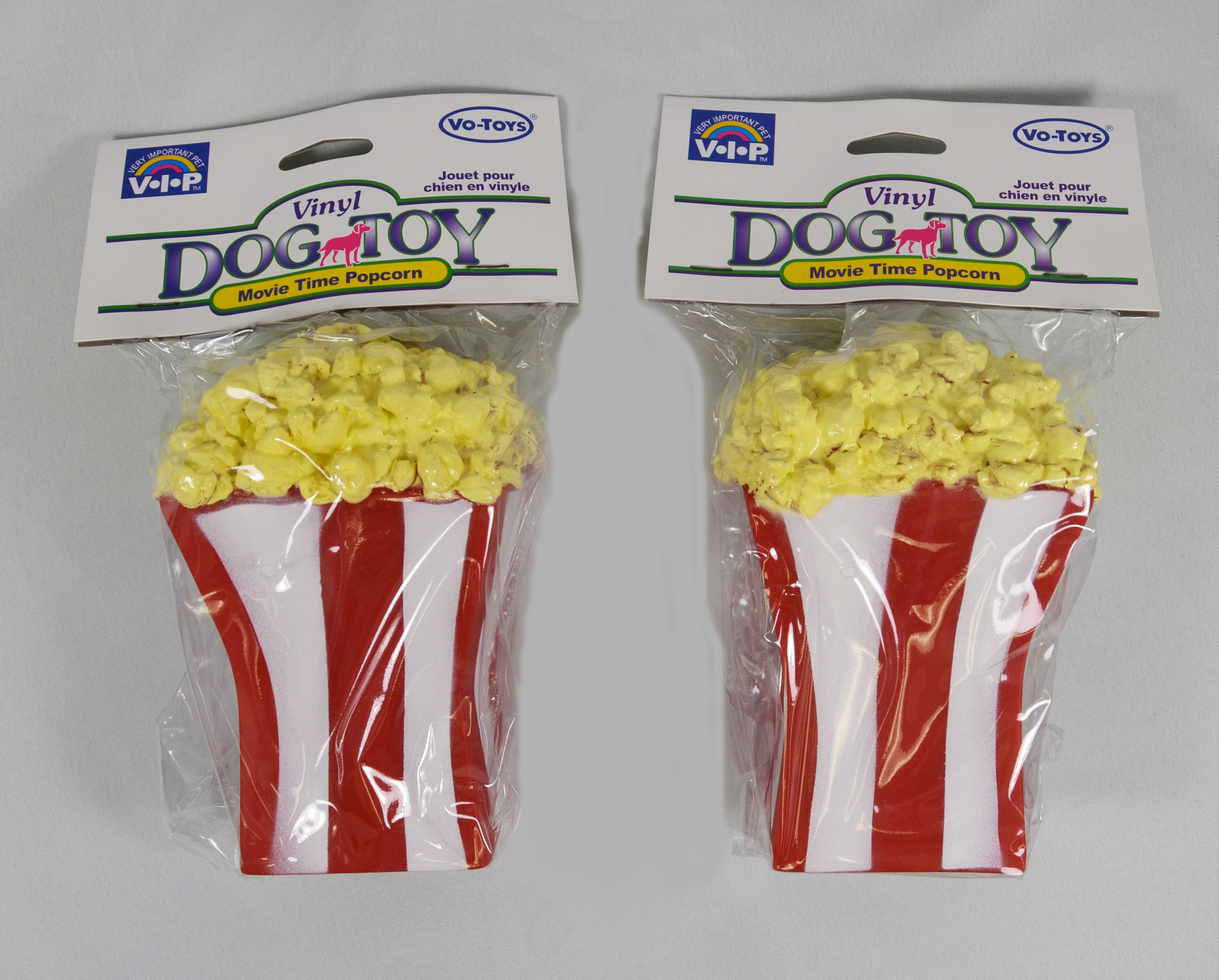Lot of 2 Vo Toys Movie Time Popcorn 5" Vinyl Dog Toy With Squeaker eBay