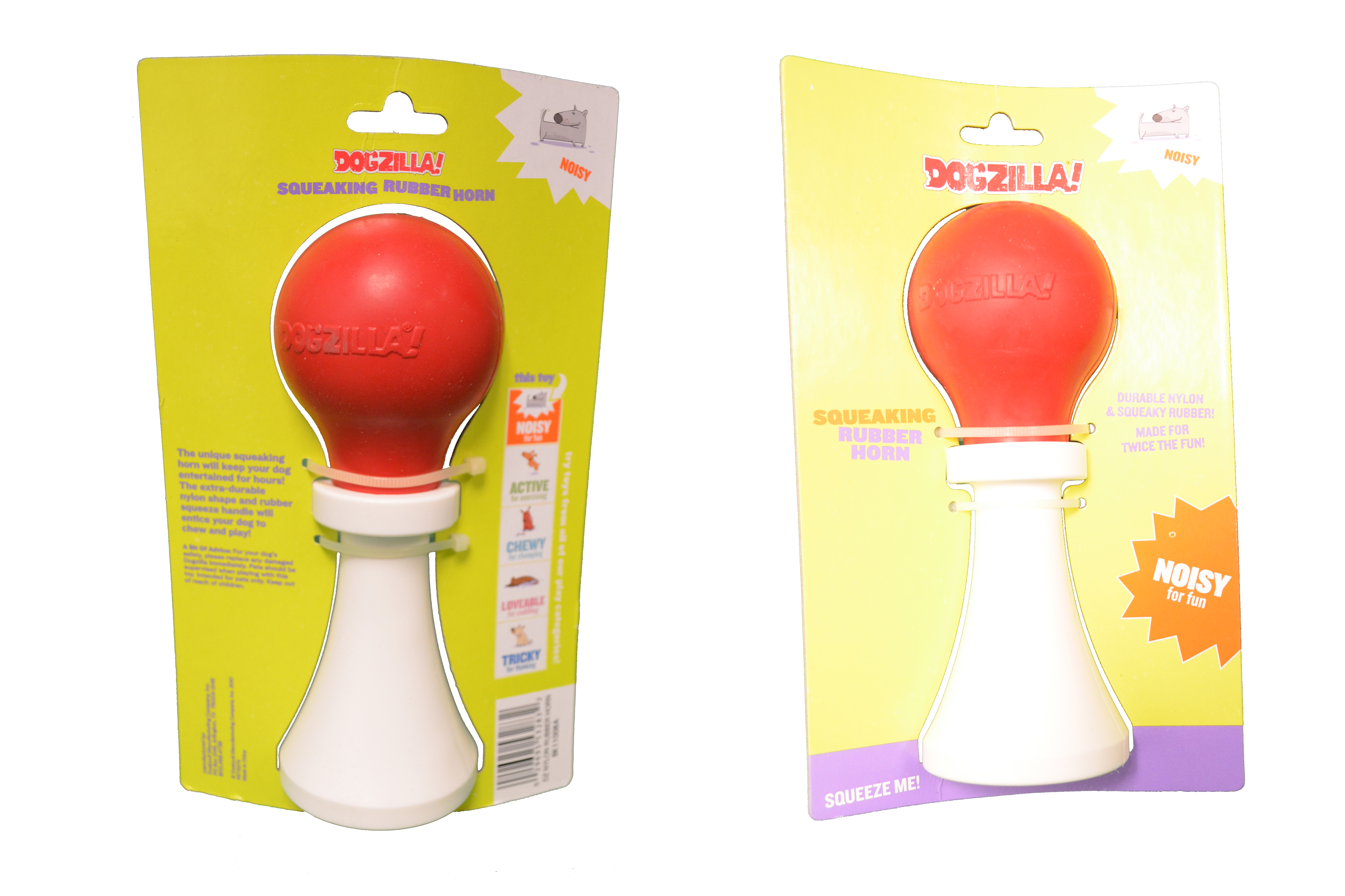 DogzillaSqueakingRubberHornNoisyDogChewToyBK11008A