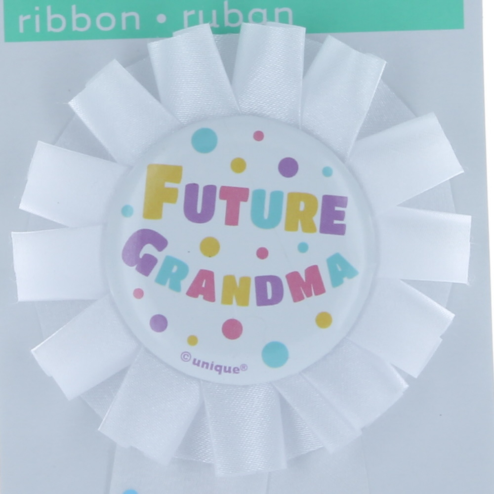 white future grandma baby shower award ribbon polka dots party