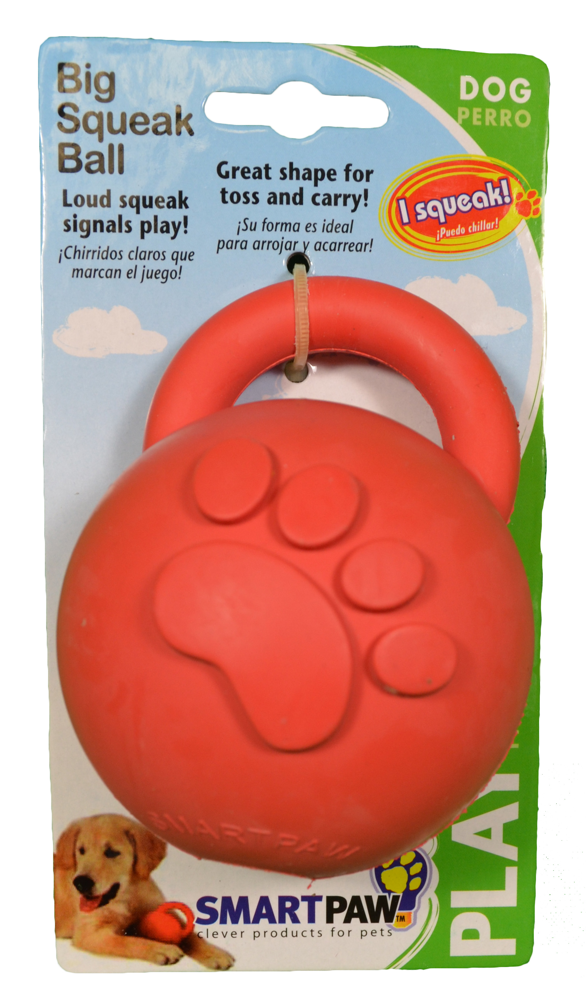 Lot of 3 Smartpaw Big Squeak Ball Dog Toy with Squeaker Red Yellow Blue