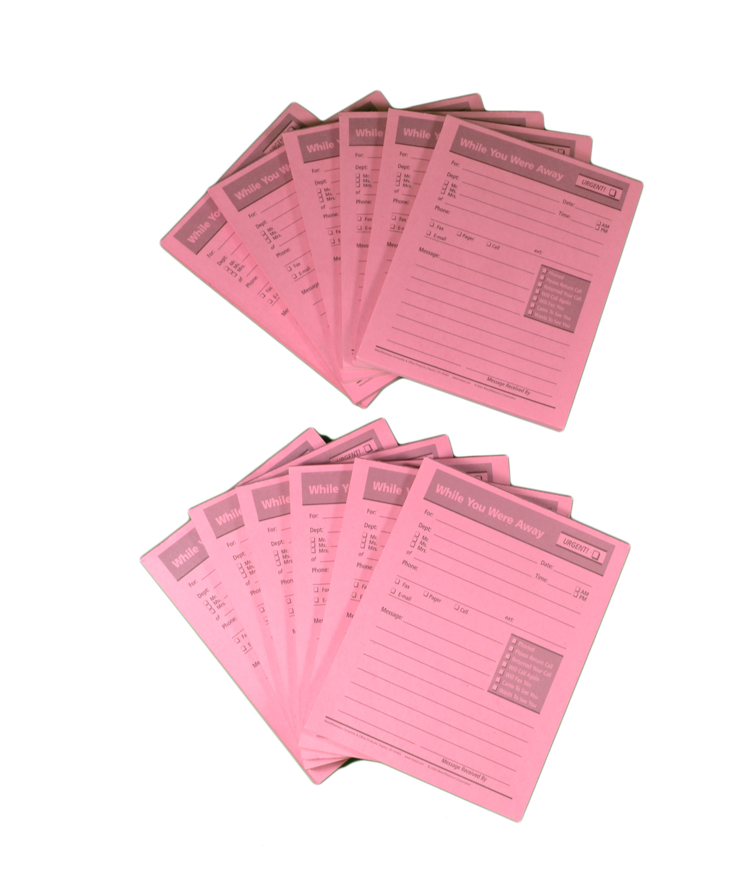 Lot of 12 Pink Memo Pads While You Were Out Away From Office Message