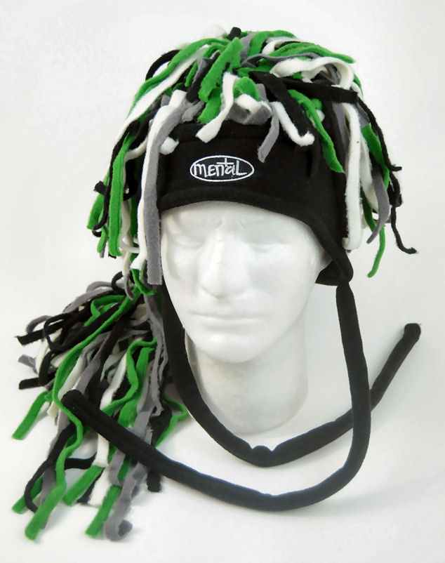 Mental Gear Ski & Snowboard Adult HAT Dreads Hair Peace Green/White