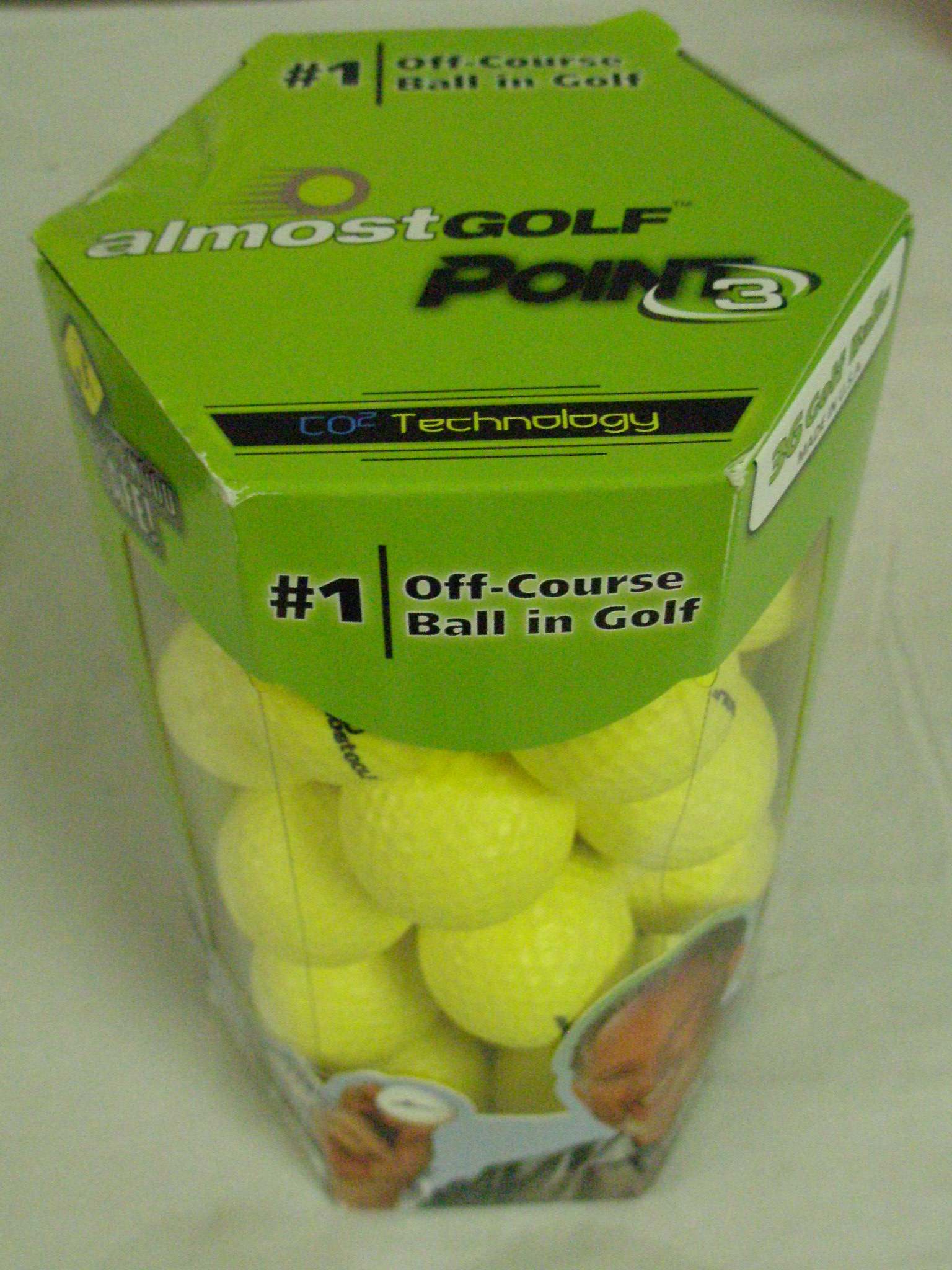 Almost Point3 36 Golf Balls (YELLOW) Restricted Flight Practice Balls