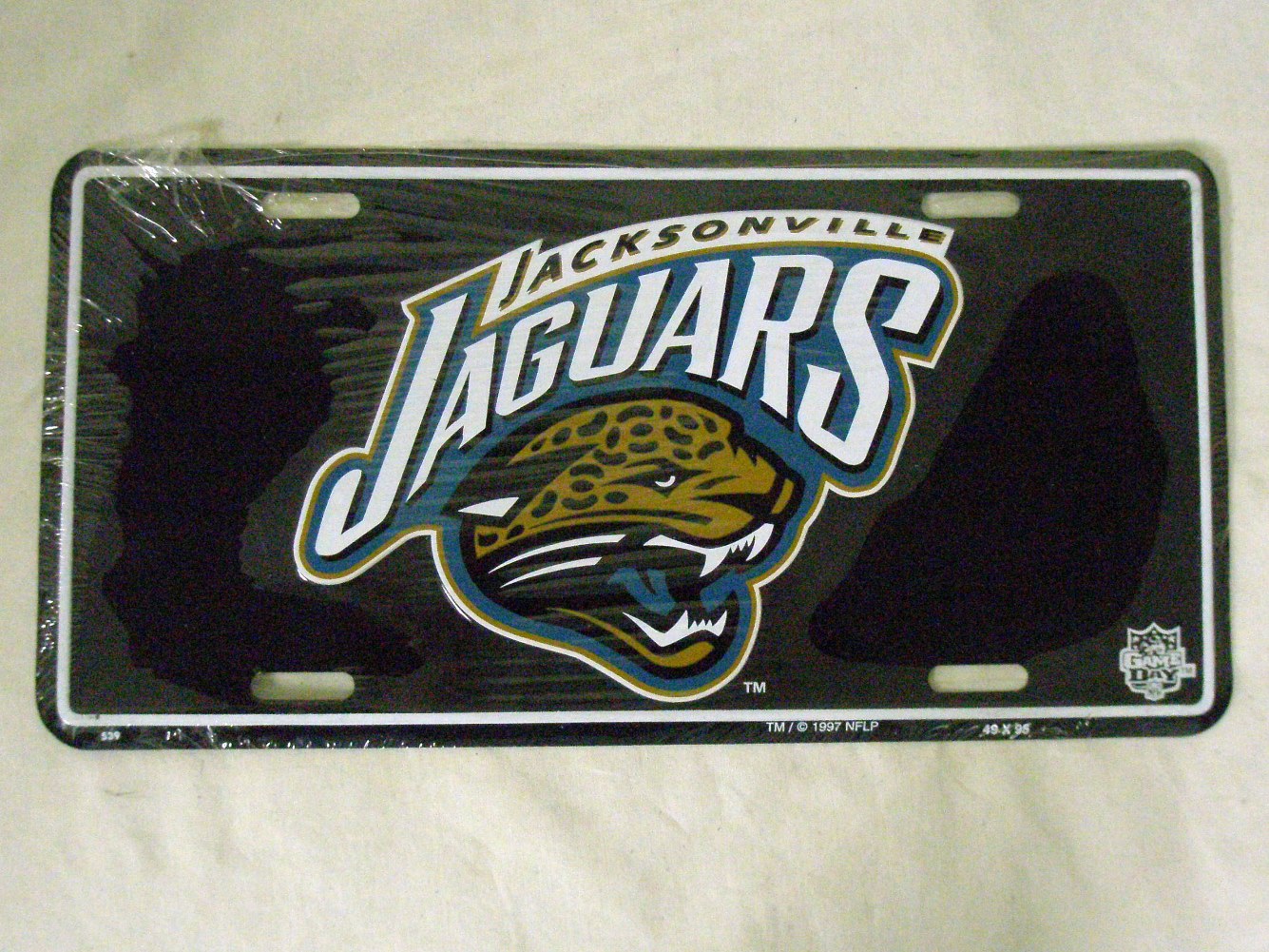 NFL Team License Plate (Jacksonville Jaguars, Black w/Logo) NEW