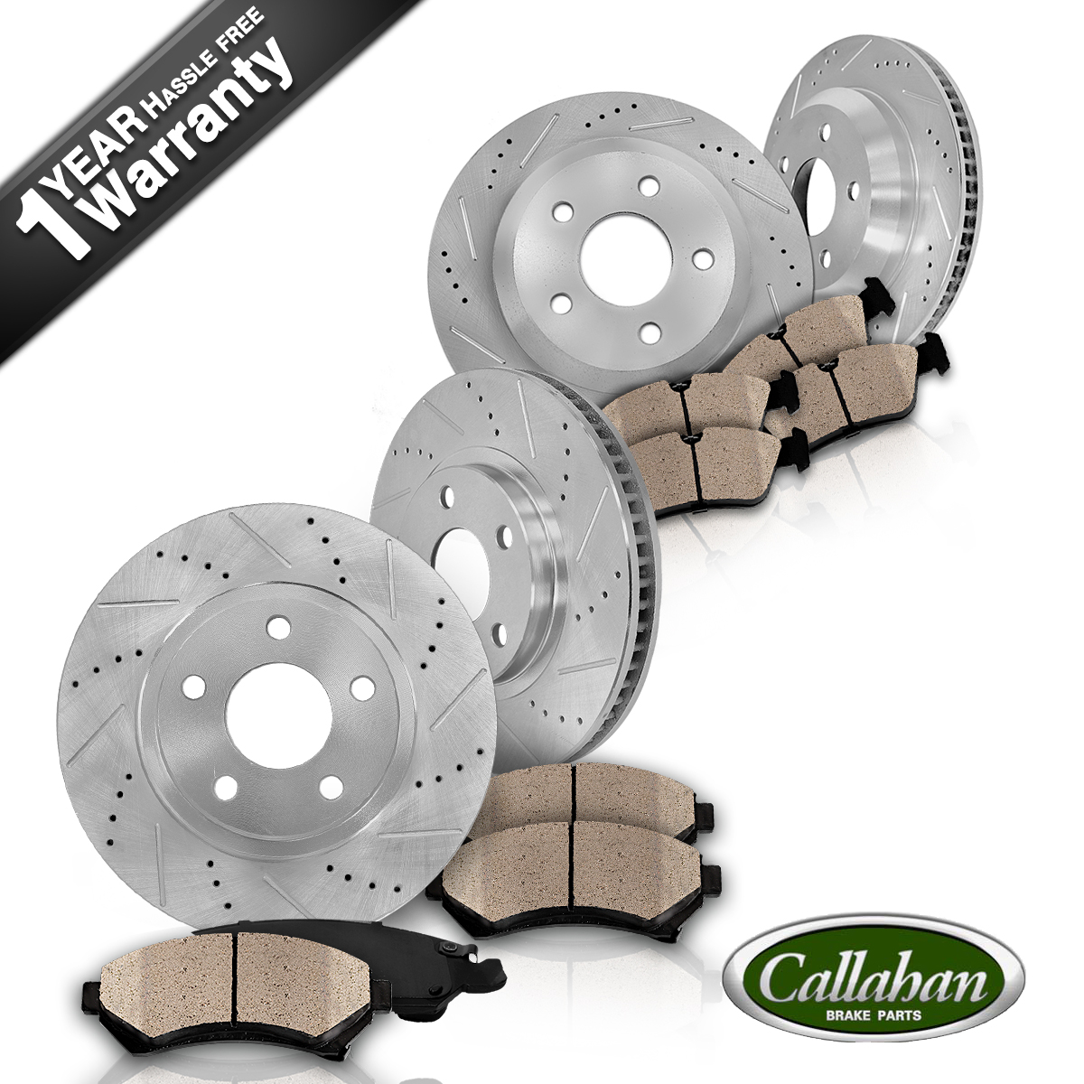 Front and Rear Brake Disc Rotors & Ceramic Pads Kit BMW E46 330 330i