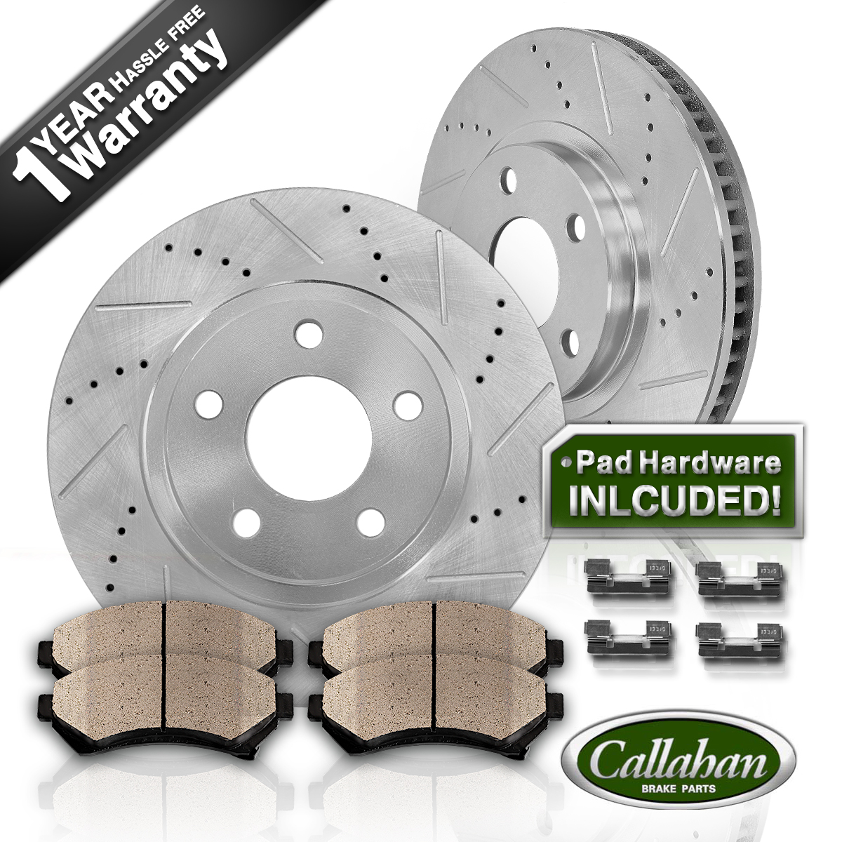 Evan-Fischer Brake Disc Rotor Set – Front & Rear For 2006-2011 Honda Civic (Rear Disc Models)