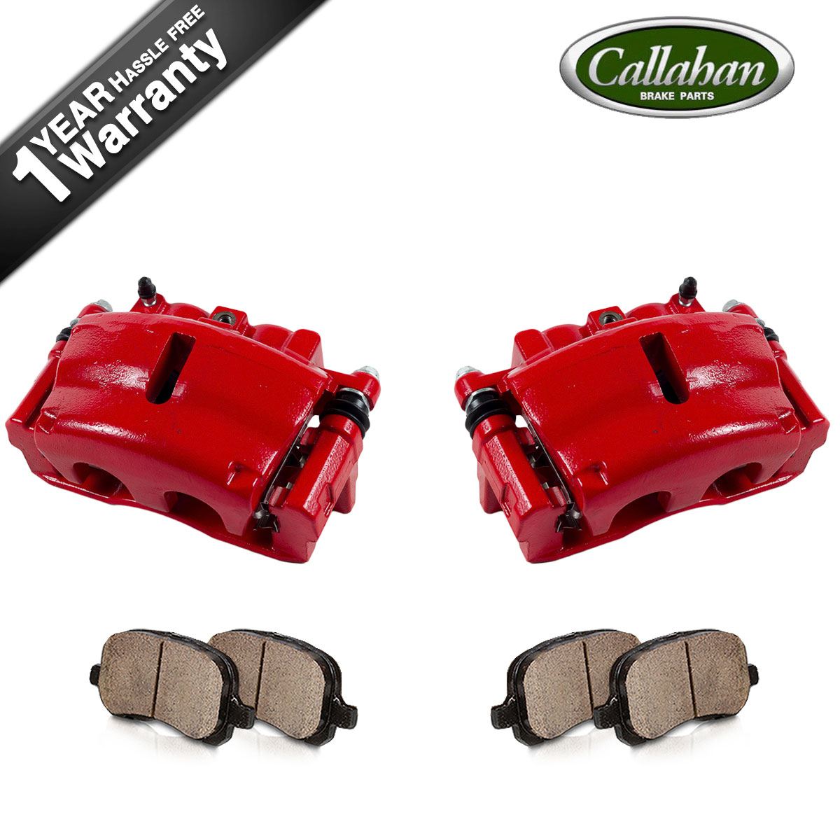 Front Red Brake Calipers and Ceramic Pads 2009 2010 2012 CHEVROLET