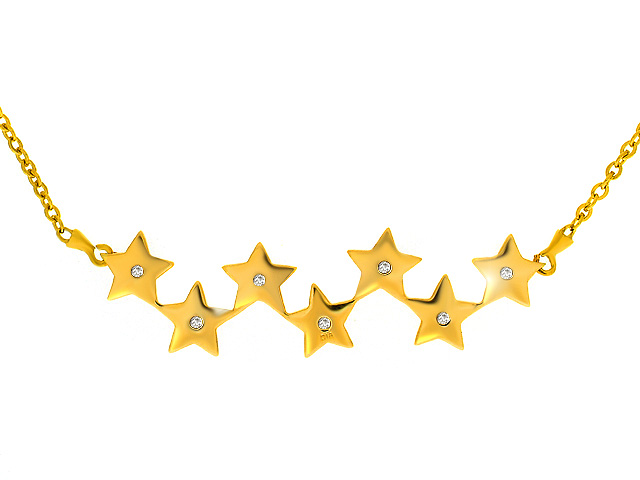 9ct Yellow Gold Diamond Star Necklace
