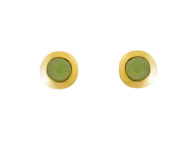 9ct Yellow Gold Jade Earrings
