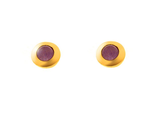 9ct Yellow Gold Lavender Jade Earrings