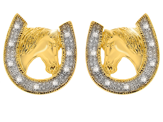 9ct Yellow Gold Diamond Earrings