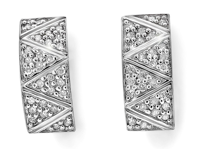 9ct White Gold Diamond (.33ct) Drop Earrings