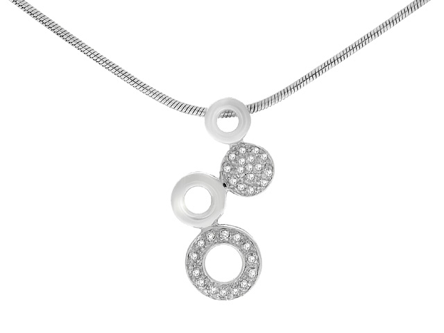 9ct White Gold Diamond Necklace