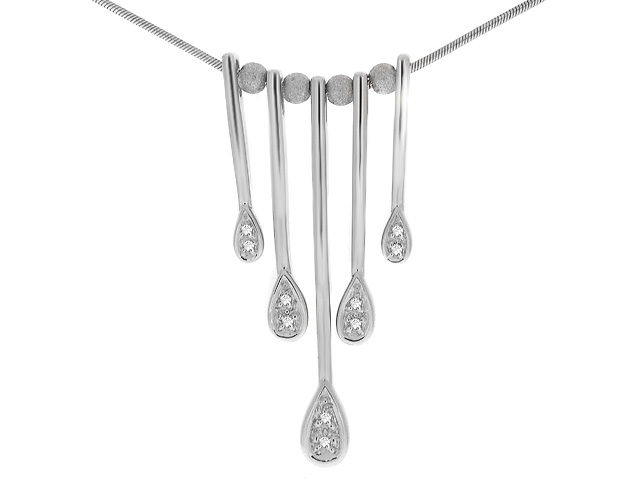 9ct White Gold Diamond Necklace