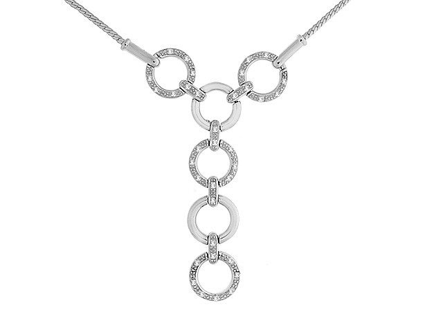 9ct White Gold Diamond Necklace