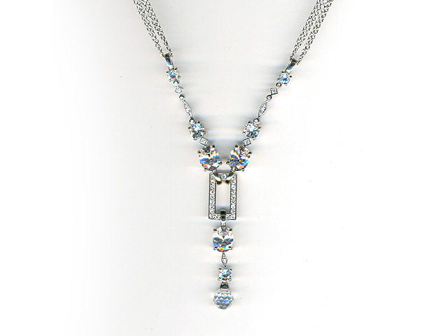 925 Sterling Silver White Cubic Zirconia Necklace
