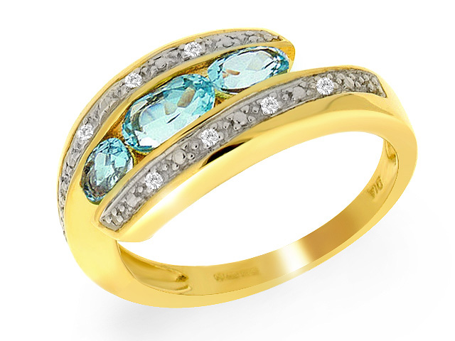 9ct Yellow Gold Blue Topaz 