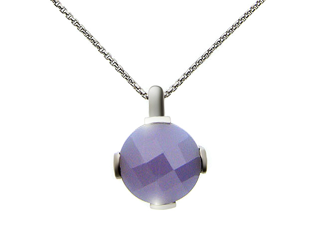 Silver Lavender CZ Necklace