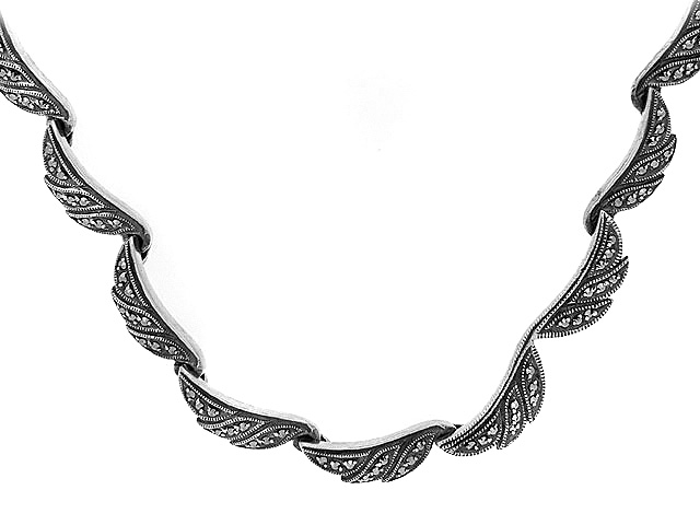 Sterling Silver Marcasite Necklace