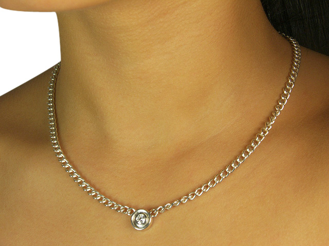 Silver CZ Necklace