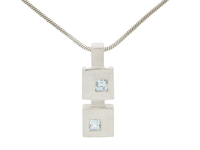 Silver Blue Topaz Necklace