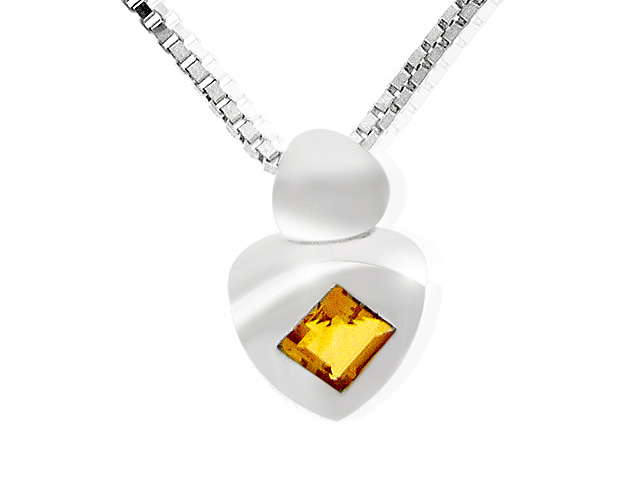 Silver Citrine Necklace