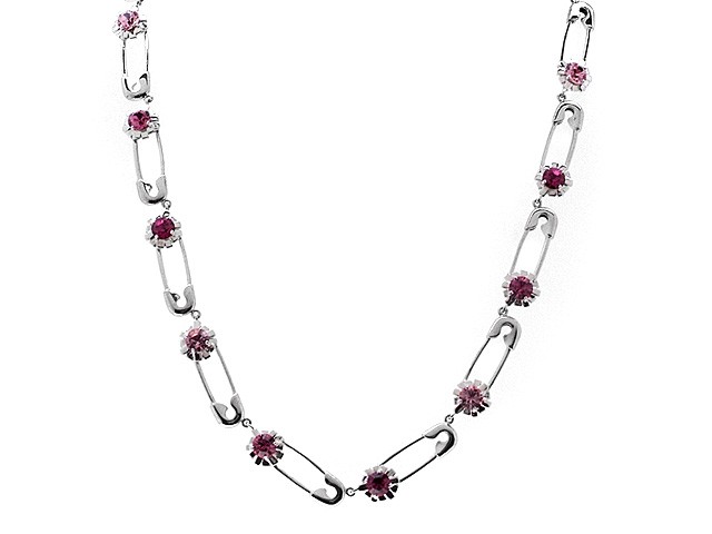 Zandra Rhodes Silver Pink Punk Chic Necklace