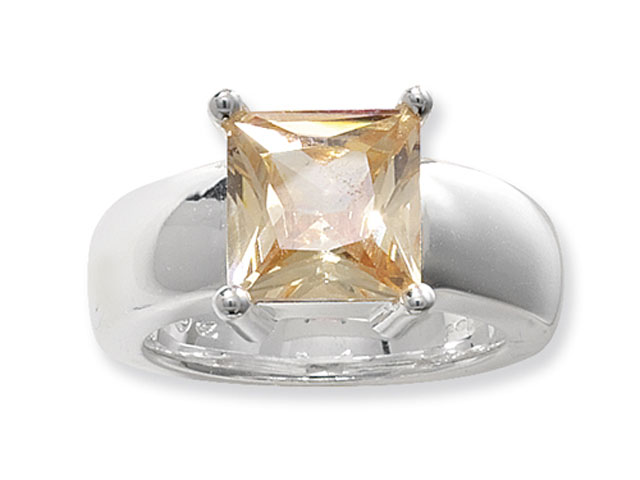 Esse Collection Silver Champagne CZ Ring