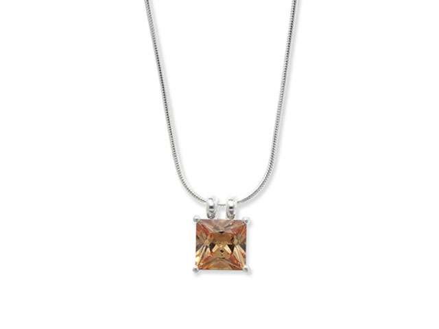 Esse Collection Silver Champagne CZ Necklace
