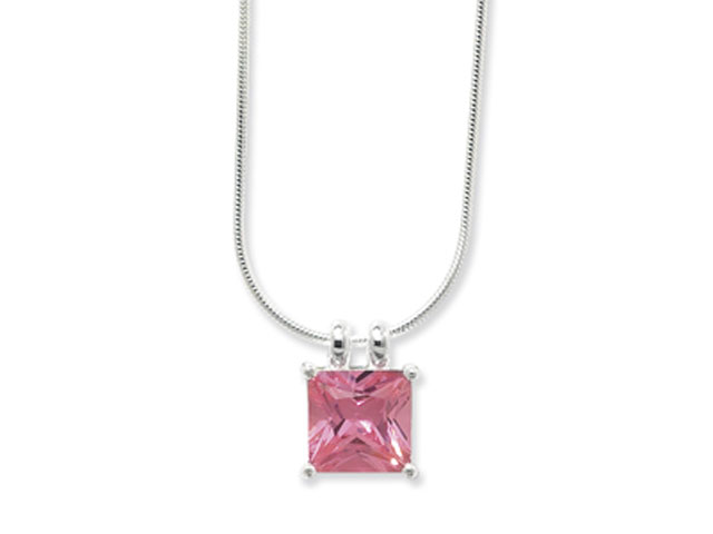 Esse Collection Silver Pink CZ Necklace