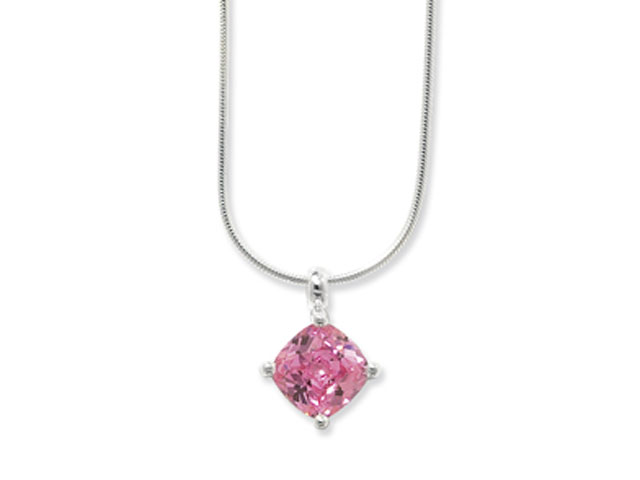 Esse Collection Silver Pink CZ Necklace